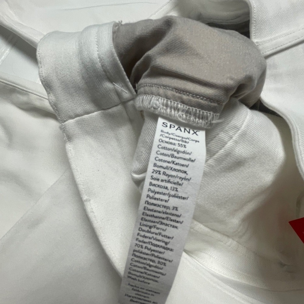 Spanx Stretch Twill Bright White Cropped Wide Leg Pants Women's XL - Picture 10 of 13